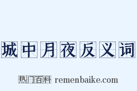 城中月夜反义词是什么意思的图片